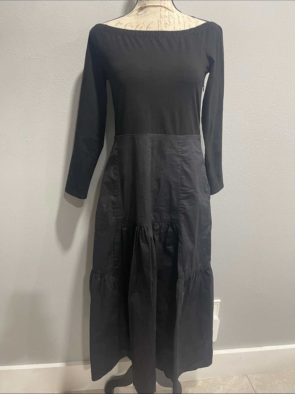 Tuckernuck Classic Black Long Sleeve Midi Dress